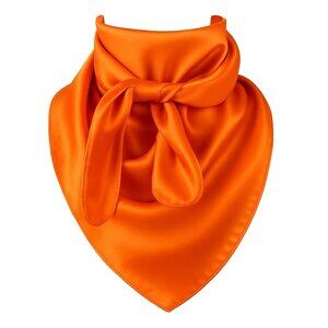 Orange Wild Rag Scarf 35x35 Satin Western Cowgirl Cowboy Bandana